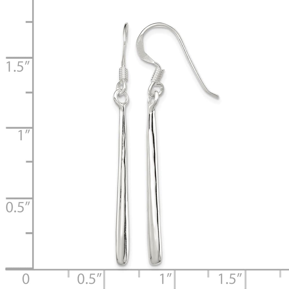 Sterling Silver Polished Teardrop Bar Dangle Earrings, view 4 of 4