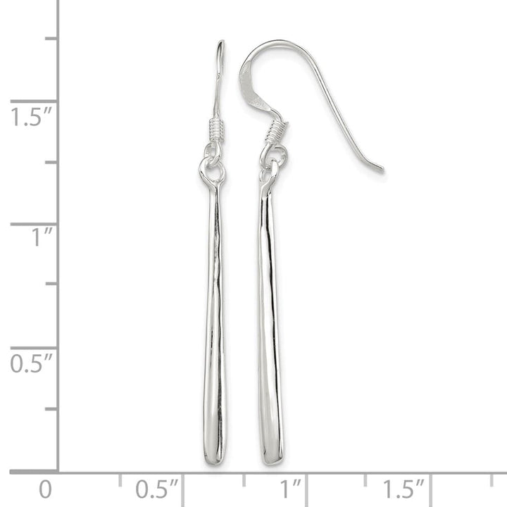 Sterling Silver Polished Teardrop Bar Dangle Earrings, view 4 of 4