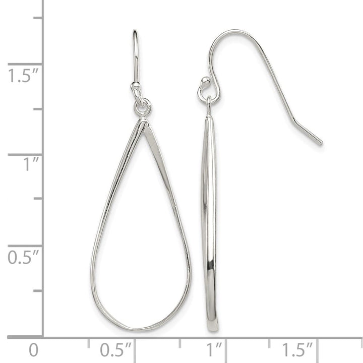 Sterling Silver Polished Teardrop Dangle 41 x 15 mm Earrings, view 4 of 4