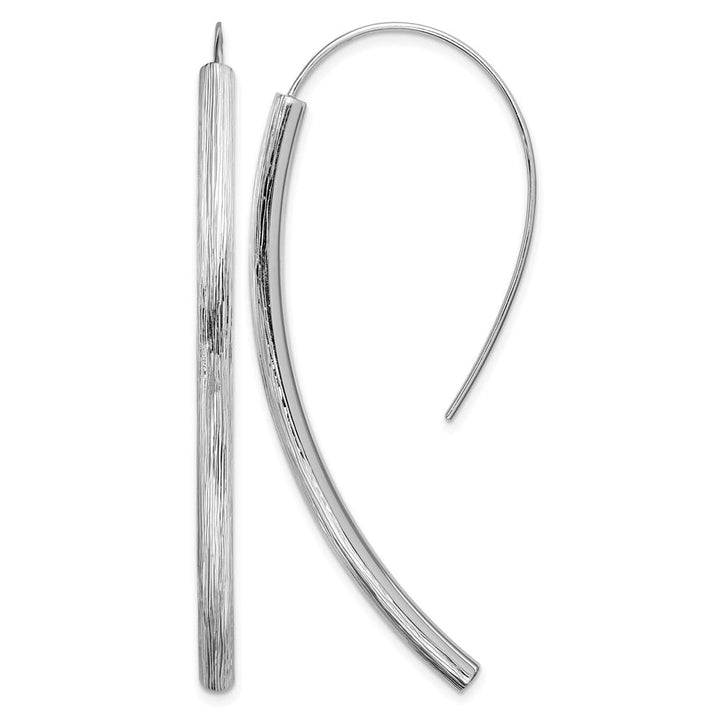 Sterling Silver Polished Textured Bar Dangle Earrings, view 1 of 4