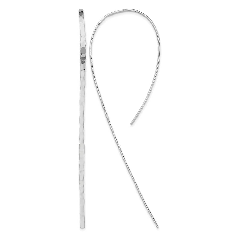 Sterling Silver Polished Textured Threader Earrings, view 1 of 4
