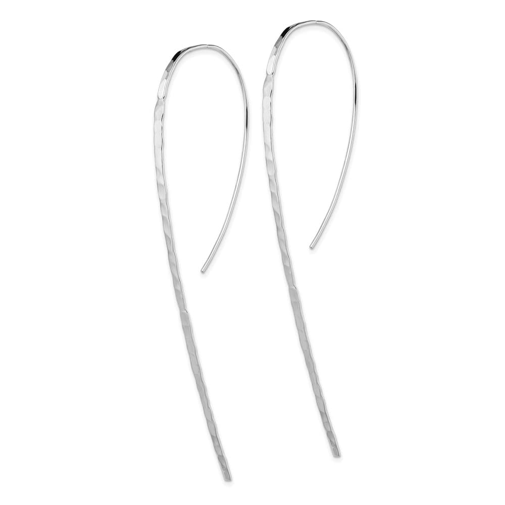Sterling Silver Polished Textured Threader Earrings, view 2 of 4