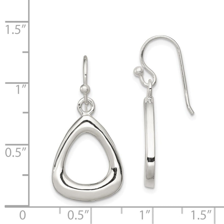 Sterling Silver Polished Triangular Shaped Dangle Earrings, view 4 of 4