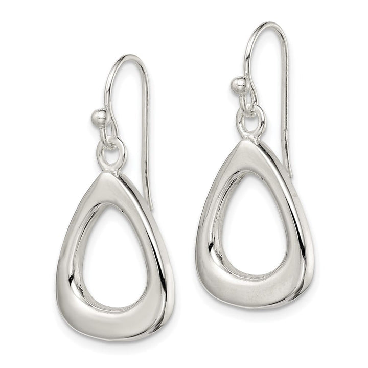 Sterling Silver Polished Triangular Shaped Dangle Earrings, view 2 of 4