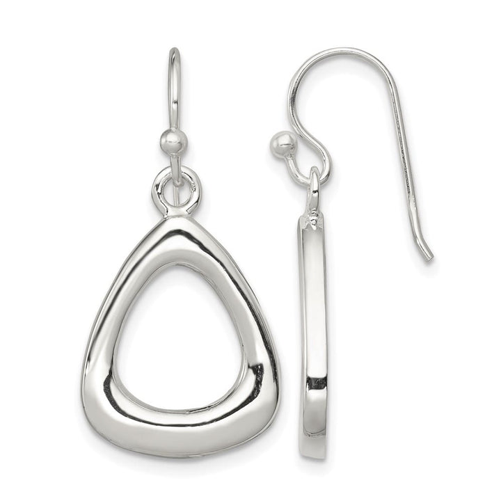 Sterling Silver Polished Triangular Shaped Dangle Earrings, view 1 of 4