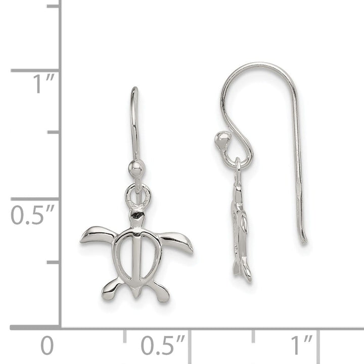 Sterling Silver Polished Turtle Dangle Earrings, view 4 of 4
