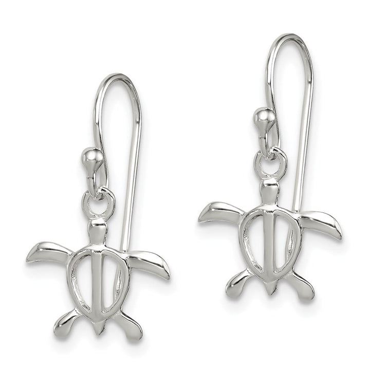 Sterling Silver Polished Turtle Dangle Earrings, view 2 of 4