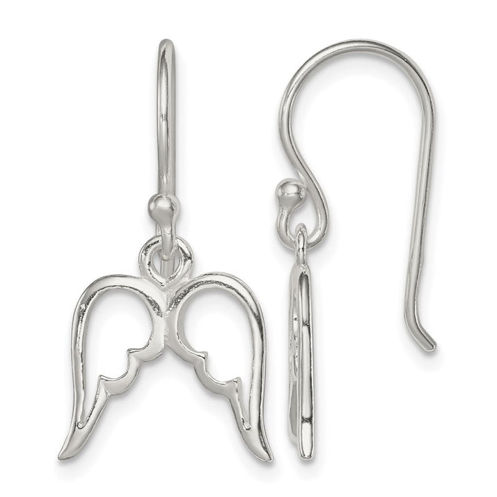 Sterling Silver Polished Wings Dangle Earrings, view 1 of 4