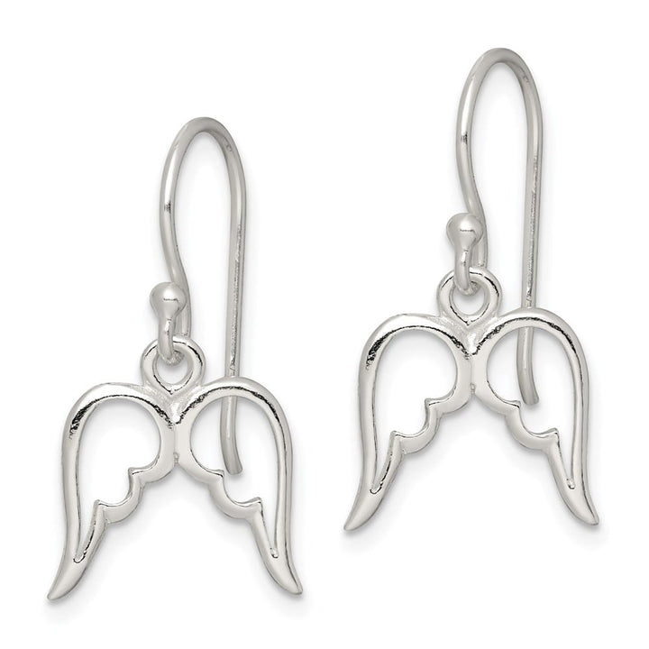 Sterling Silver Polished Wings Dangle Earrings, view 2 of 4