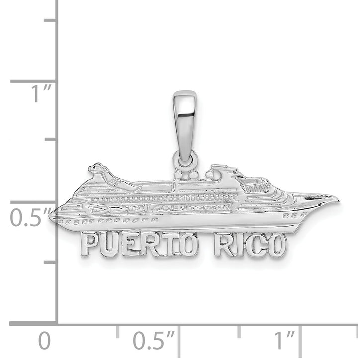 Sterling Silver Puerto Rico Cruise Ship Pendant