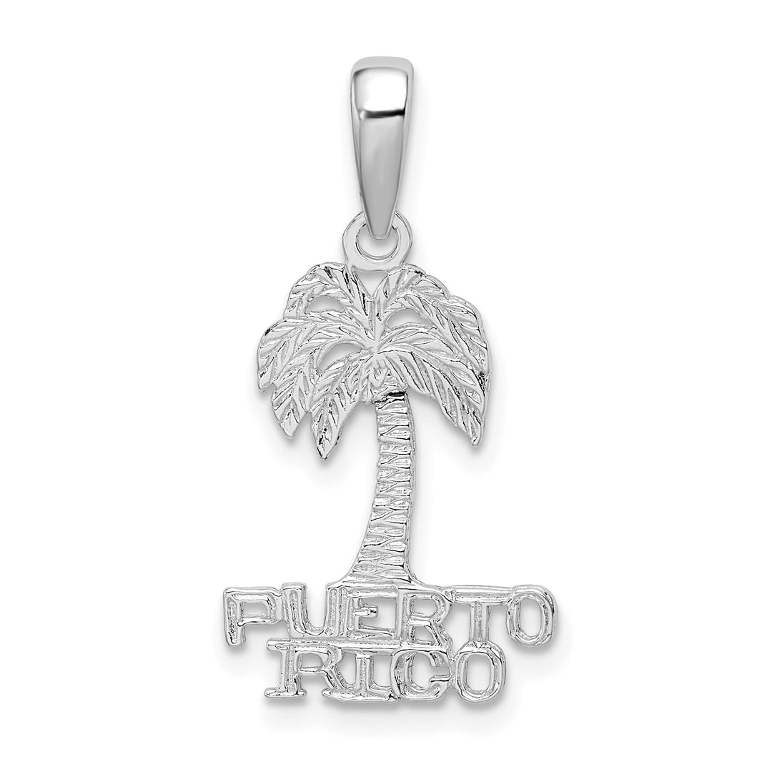 Sterling Silver Puerto Rico Palm Tree Pendant
