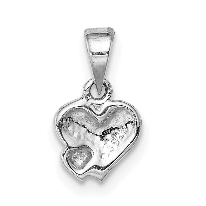 Sterling Silver Red Enameled Hearts Petite Pendant