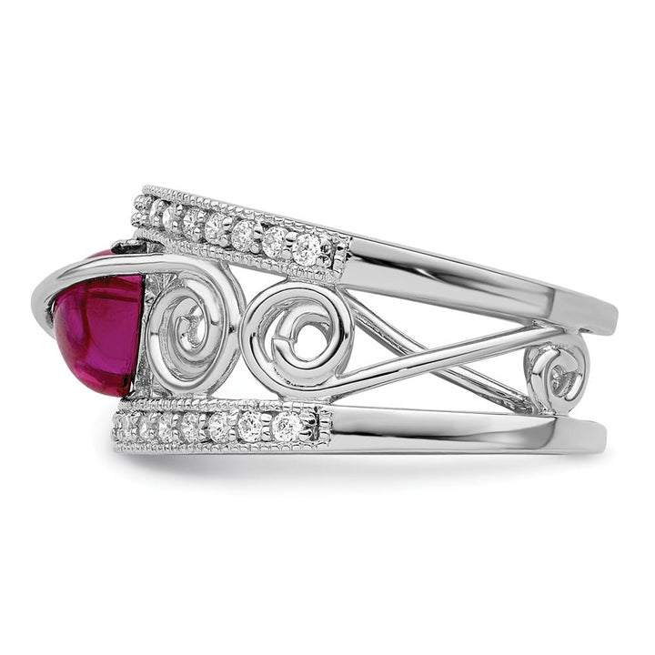 Sterling Silver Red Heart CZ & Clear CZ Ring Stock Size 7 Ring Are Refundable