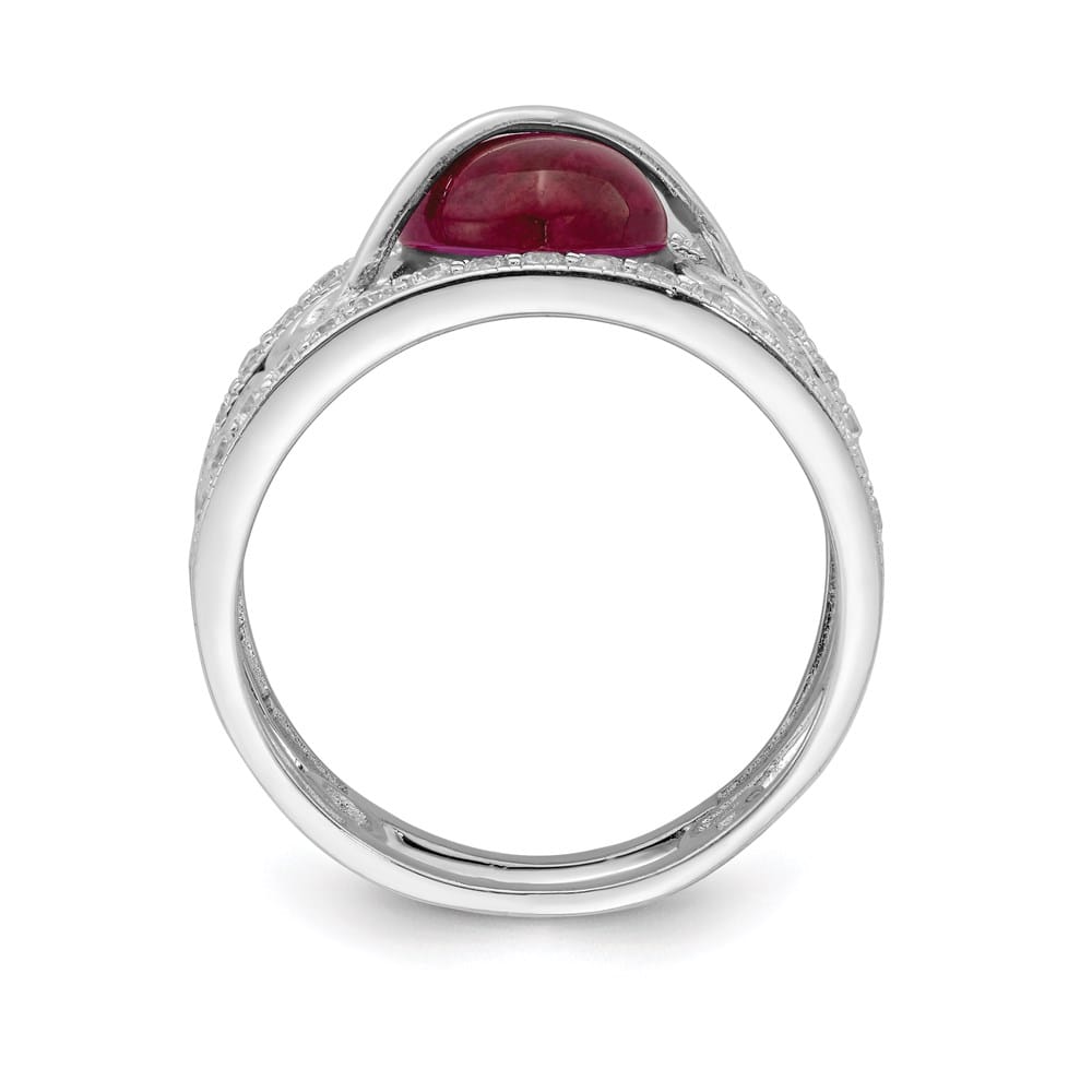 Sterling Silver Red Heart CZ & Clear CZ Ring Stock Size 7 Ring Are Refundable