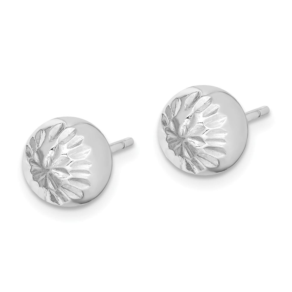 Sterling Silver Rhod- D.C. 8mm Ball Post Earrings, view 2 of 4