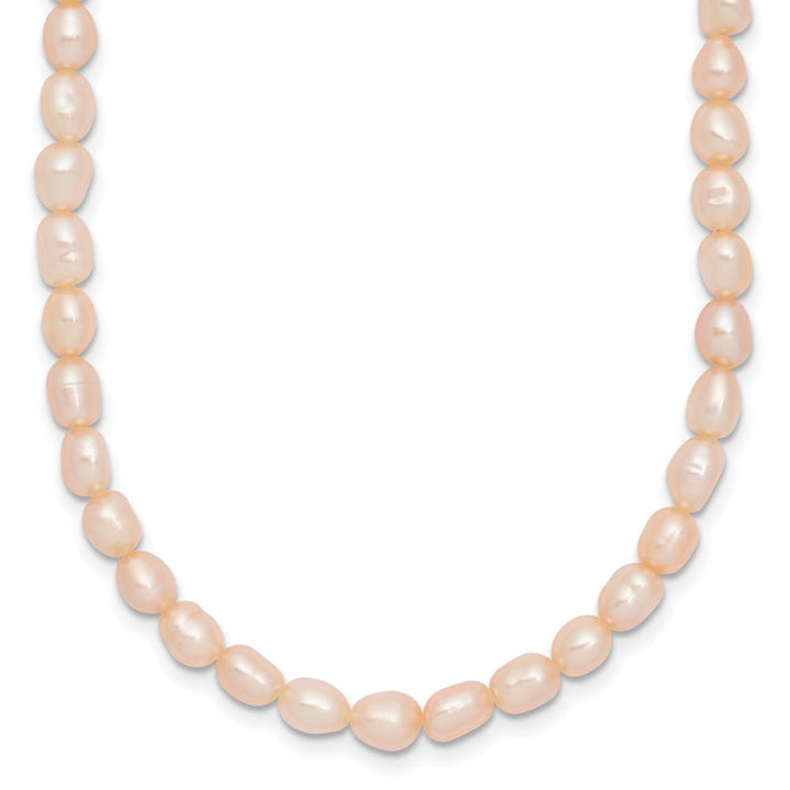 Sterling Silver Rhodium 4-5mm Pink Pearl Children's 13 inch Necklace