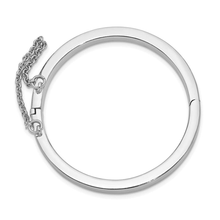 Sterling Silver Rhodium 4mm 40 mm Inside Diameter Hinged Bangle