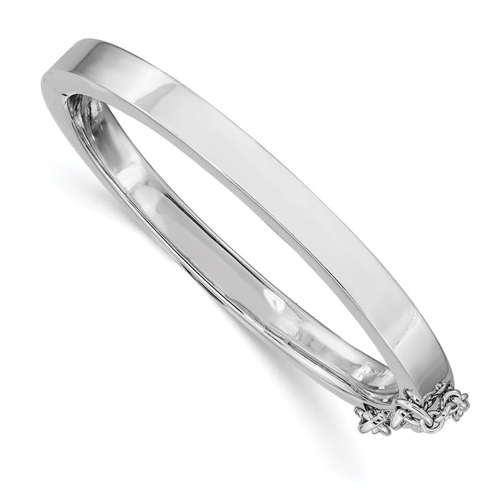 Sterling Silver Rhodium 4mm 40 mm Inside Diameter Hinged Bangle