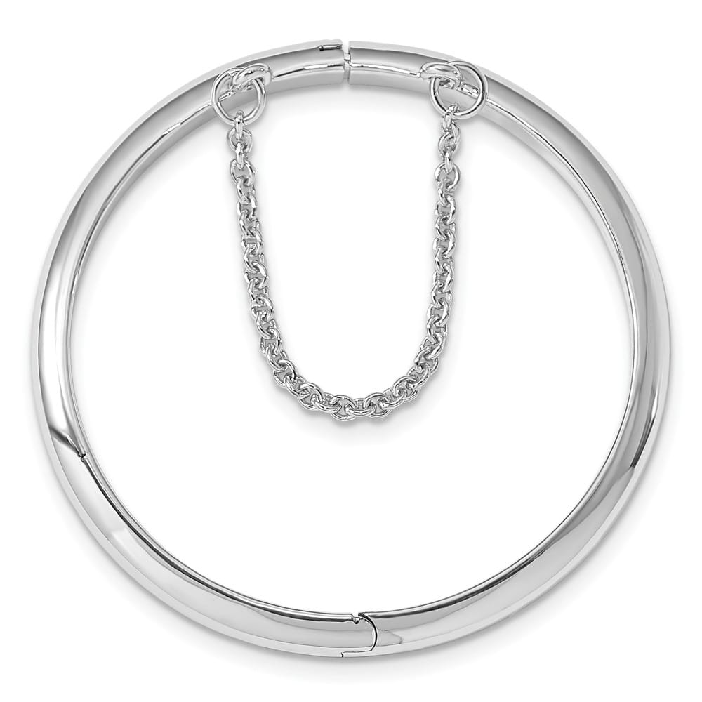Sterling Silver Rhodium 4mm 40mm Inside Diameter Hinged Bangle