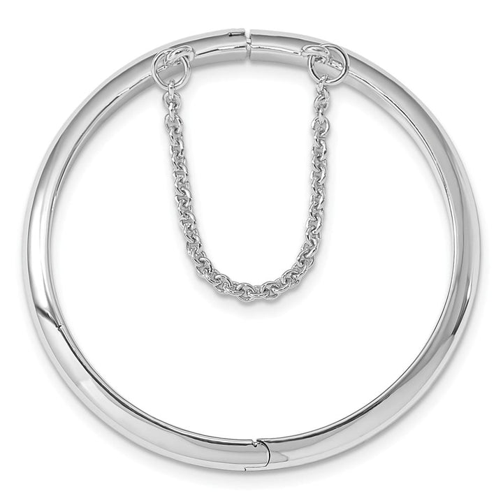 Sterling Silver Rhodium 4mm 40mm Inside Diameter Hinged Bangle