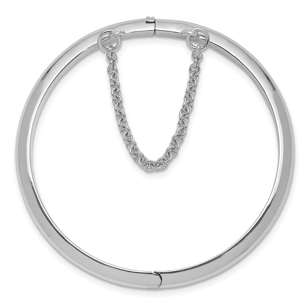 Sterling Silver Rhodium 4mm 42 mm Inside Diameter Hinged Bangle