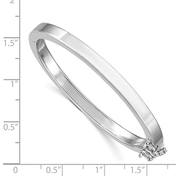 Sterling Silver Rhodium 4mm 45 mm Inside Diameter Hinged Bangle