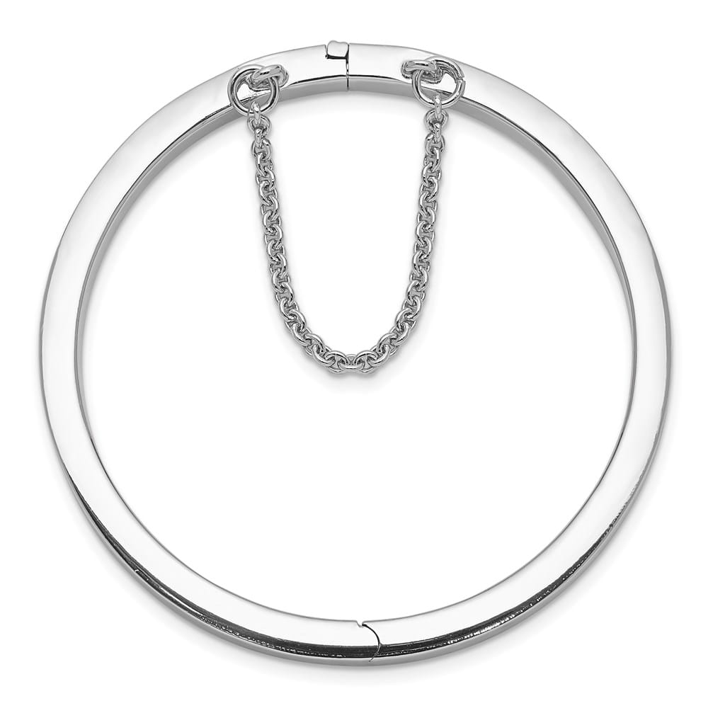 Sterling Silver Rhodium 4mm 45 mm Inside Diameter Hinged Bangle
