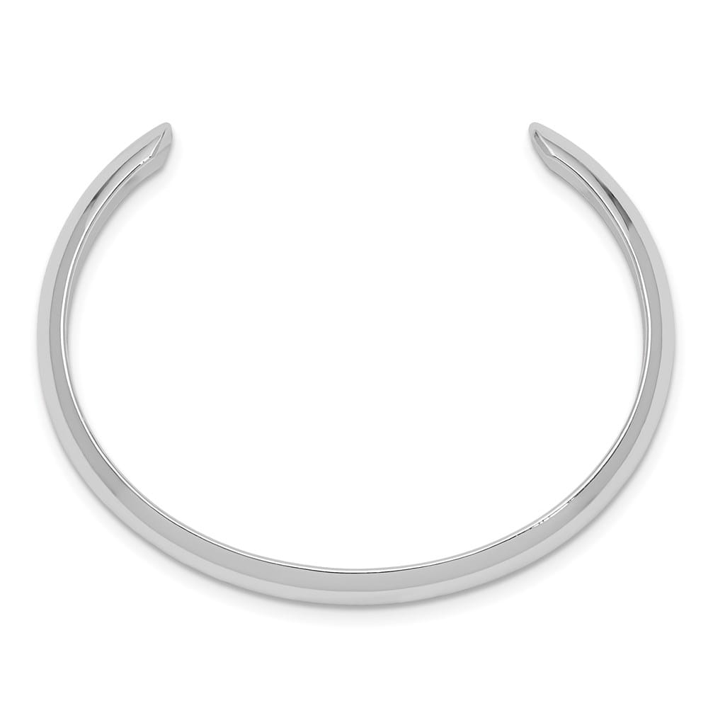 Sterling Silver Rhodium 6mm/Domed 40mm Inside Diameter Cuff Bangle