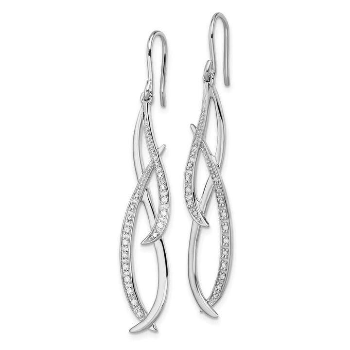 Sterling Silver Rhodium Diam. Dangle 54 x 10 mm Earrings, view 2 of 4