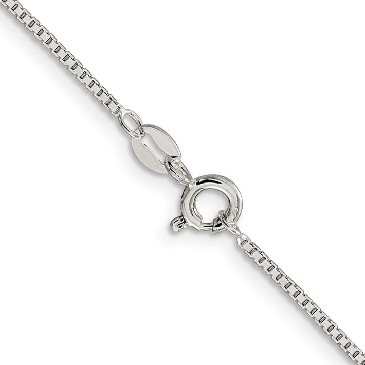 Sterling Silver Rhodium Finish 1.1mm Box Chain