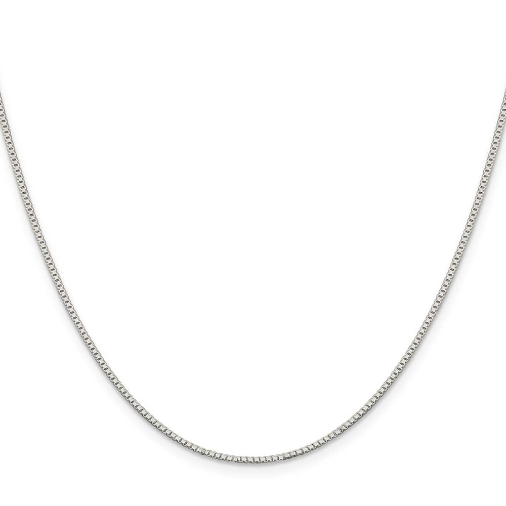 Sterling Silver Rhodium Finish 1.1mm Box Chain