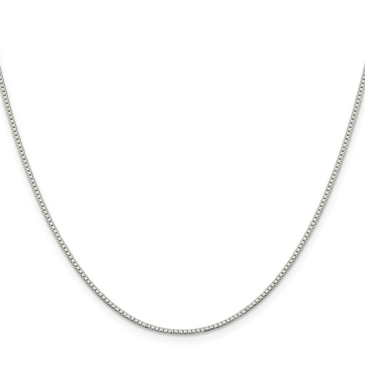 Sterling Silver Rhodium Finish 1.1mm Box Chain