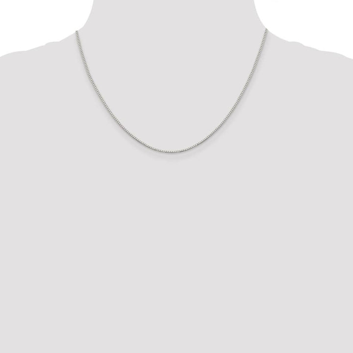 Sterling Silver Rhodium Finish 1.1mm Box Chain Size 18