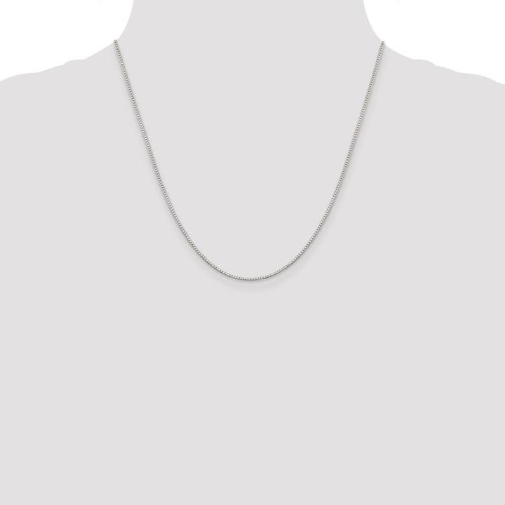 Sterling Silver Rhodium Finish 1.1mm Box Chain Size 20