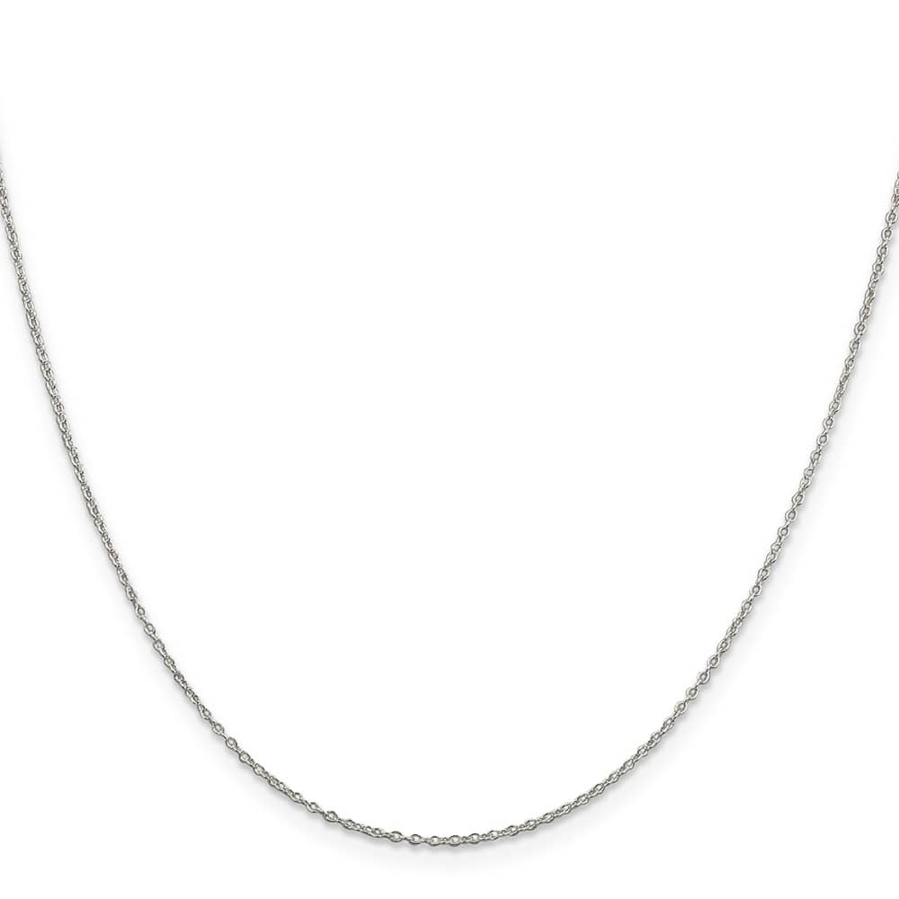 Sterling Silver Rhodium Finish 1.1mm Forzantine Cable Chain