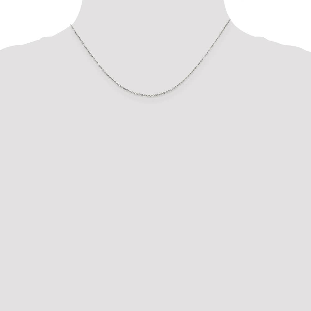 Sterling Silver Rhodium Finish 1.1mm Forzantine Cable Chain Size 16