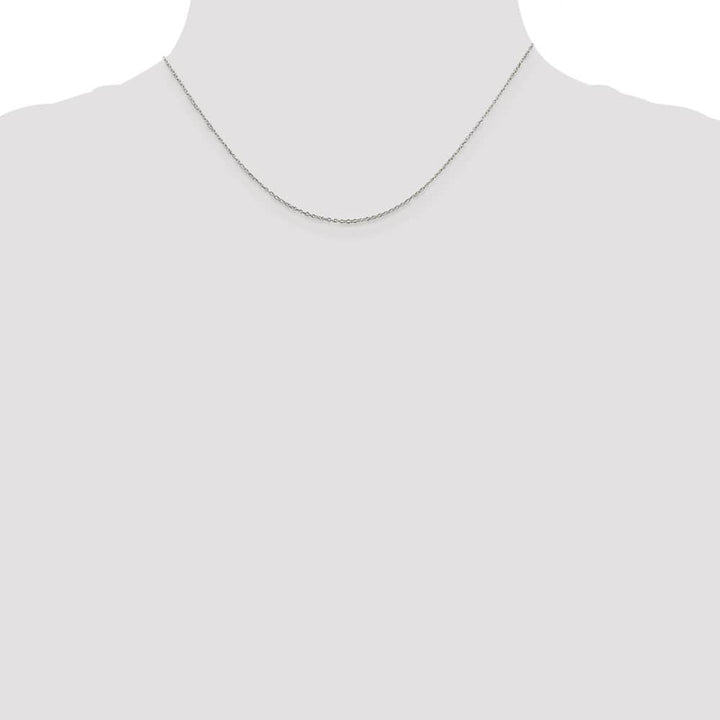Sterling Silver Rhodium Finish 1.1mm Forzantine Cable Chain Size 16