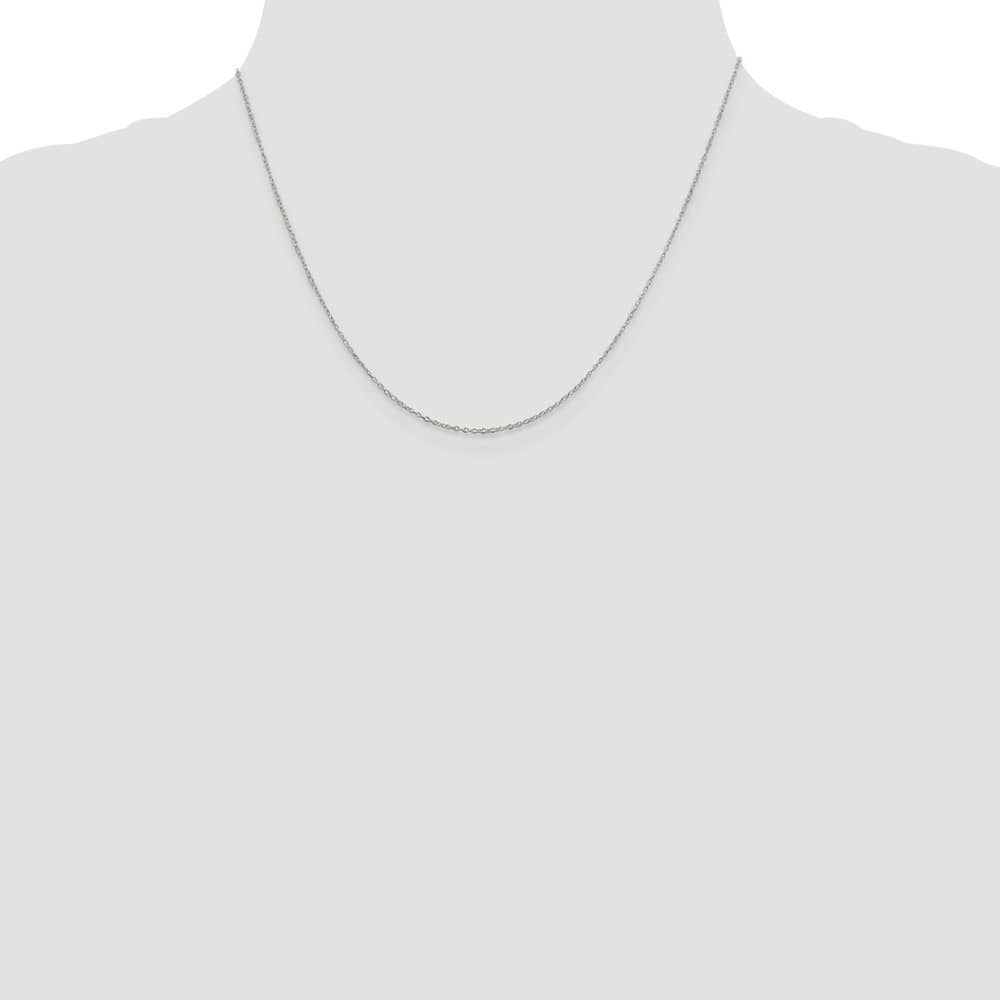 Sterling Silver Rhodium Finish 1.1mm Forzantine Cable Chain Size 18