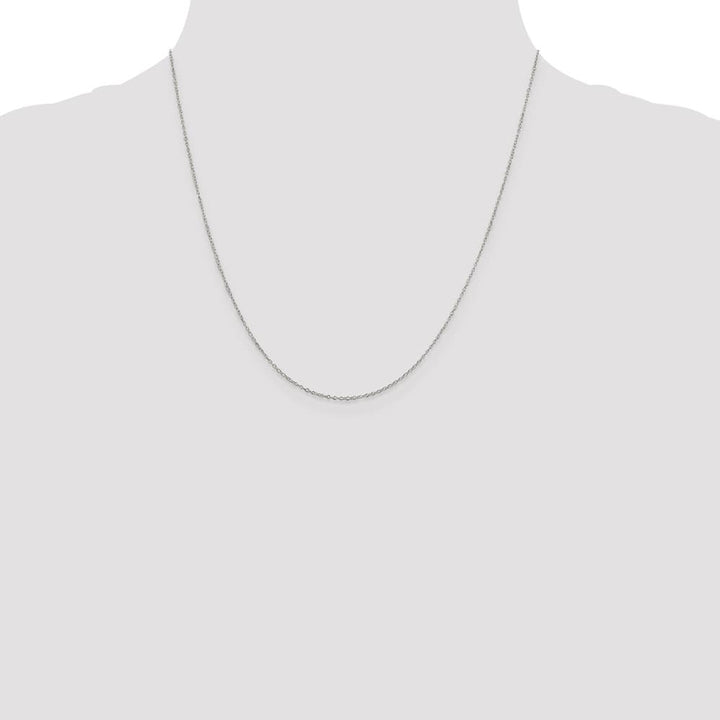 Sterling Silver Rhodium Finish 1.1mm Forzantine Cable Chain Size 20