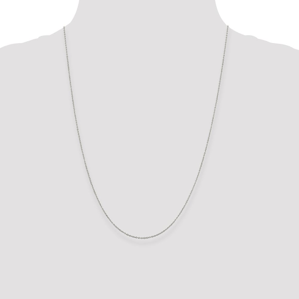 Sterling Silver Rhodium Finish 1.1mm Forzantine Cable Chain Size 24