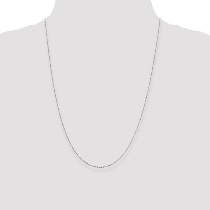 Sterling Silver Rhodium Finish 1.1mm Forzantine Cable Chain Size 24