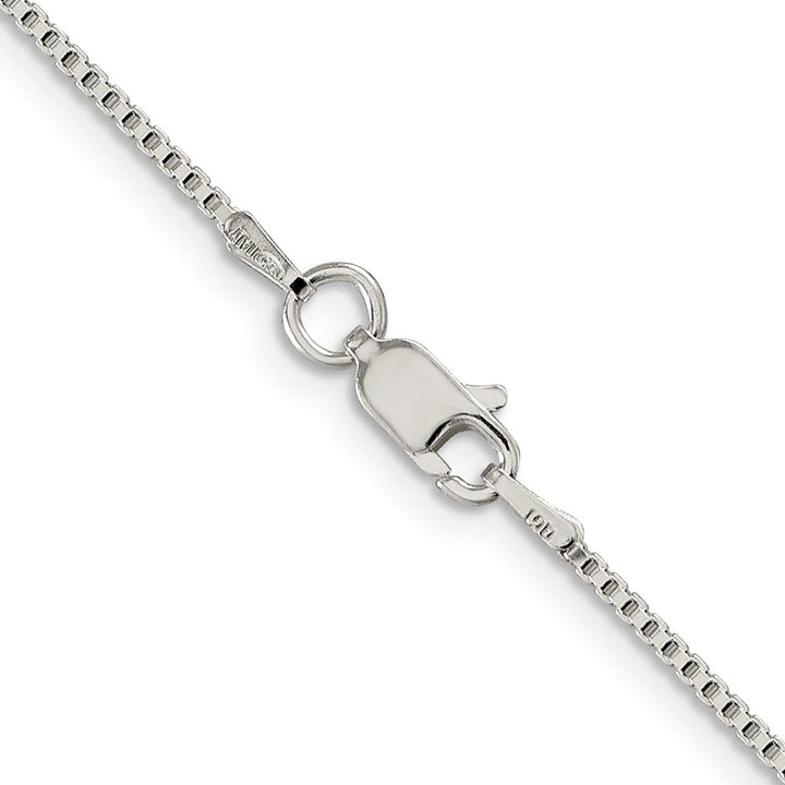 Sterling Silver Rhodium Finish 1.25mm Box Chain