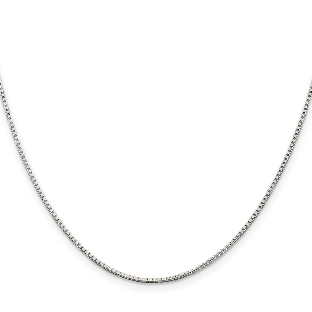 Sterling Silver Rhodium Finish 1.25mm Box Chain