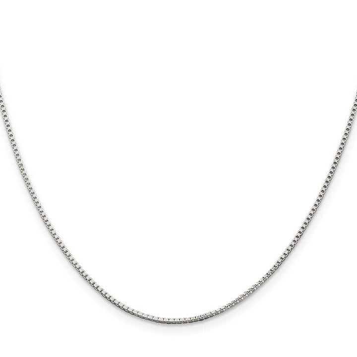 Sterling Silver Rhodium Finish 1.25mm Box Chain