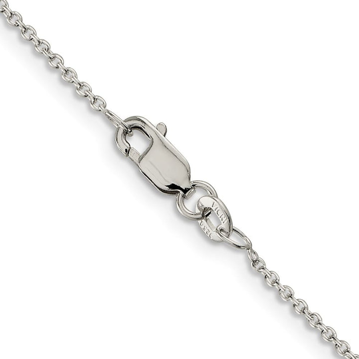 Sterling Silver Rhodium Finish 1.25mm Cable Chain