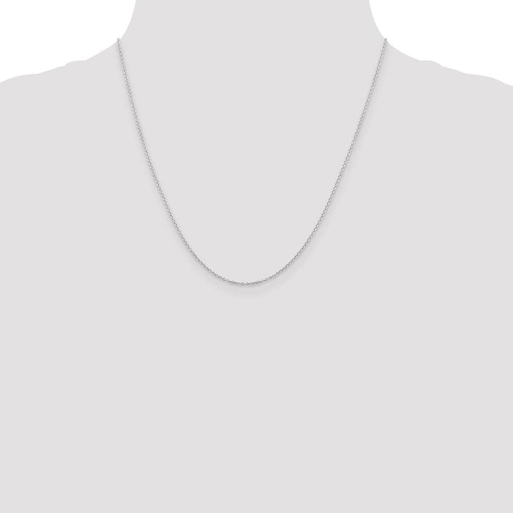 Sterling Silver Rhodium Finish 1.25mm Cable Chain Size 20