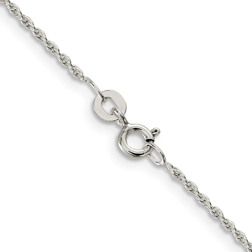 Sterling Silver Rhodium Finish 1.3mm Loose Rope Chain