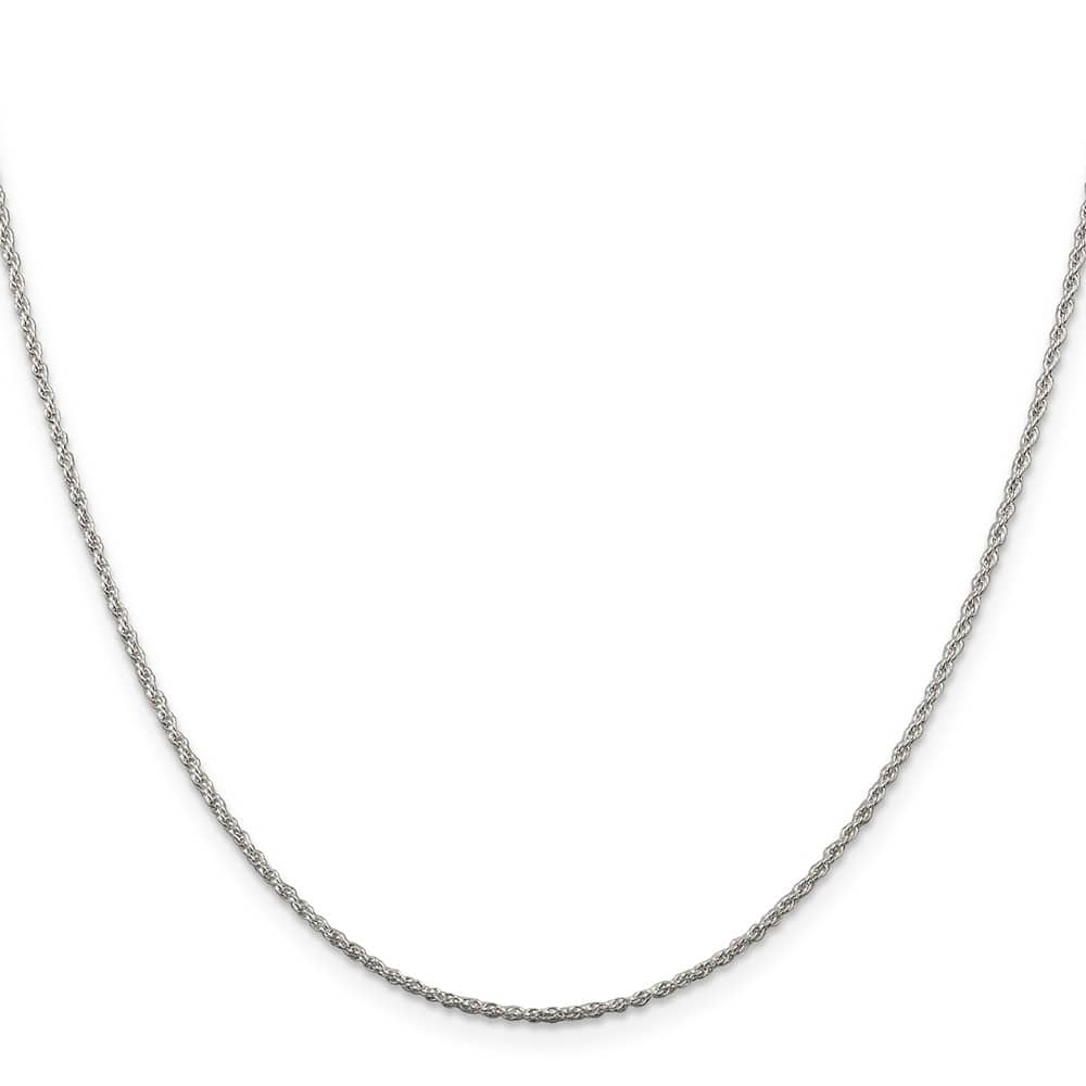 Sterling Silver Rhodium Finish 1.3mm Loose Rope Chain