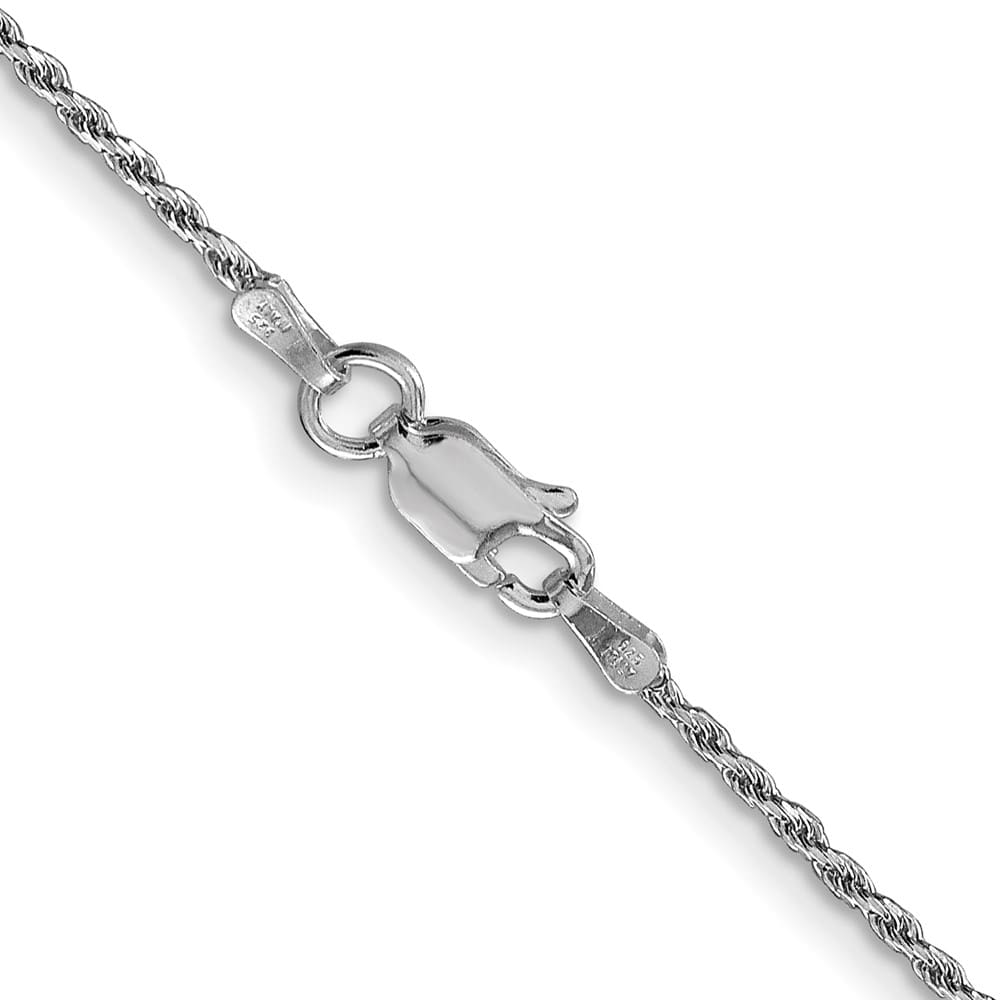 Sterling Silver Rhodium Finish 1.5mm D.C. Rope Chain