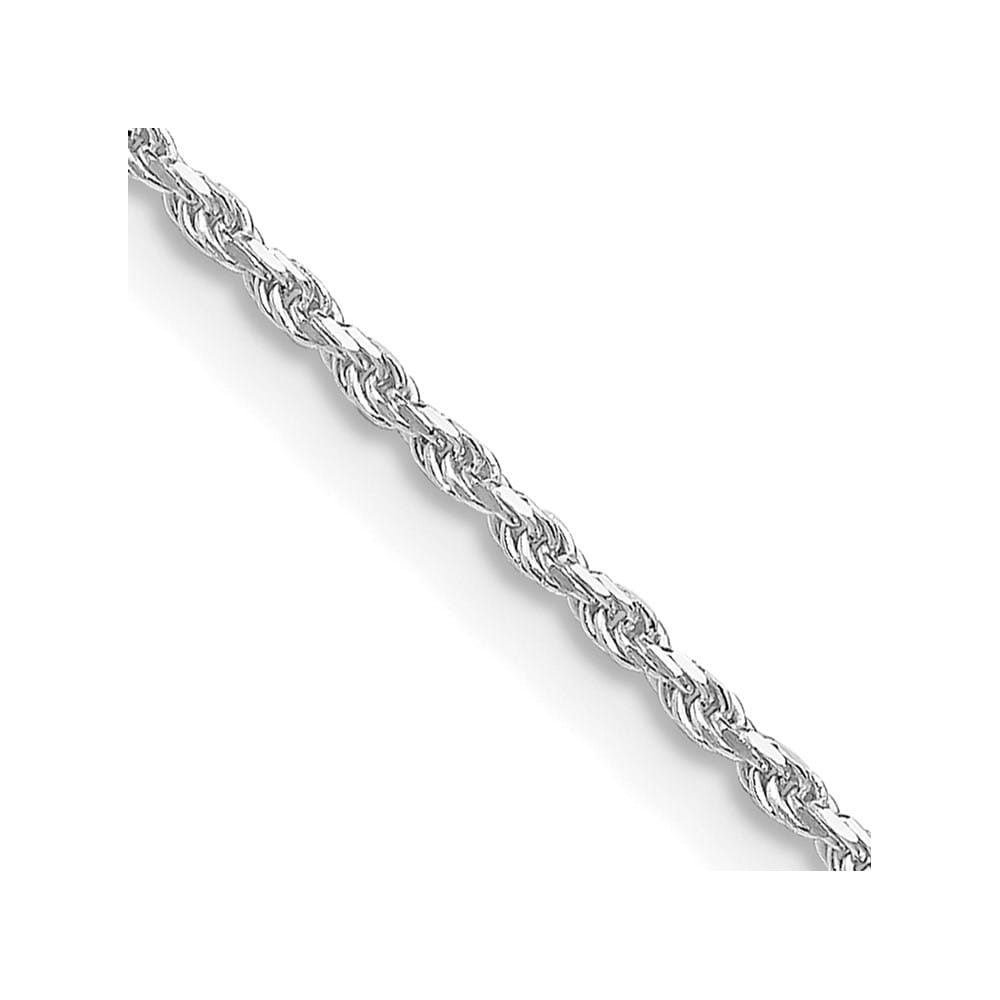 Sterling Silver Rhodium Finish 1.5mm D.C. Rope Chain